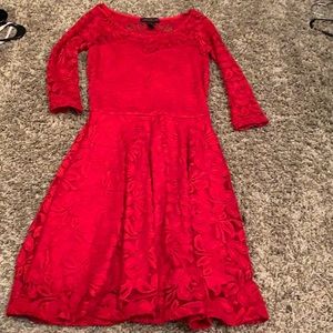 Red lace dress